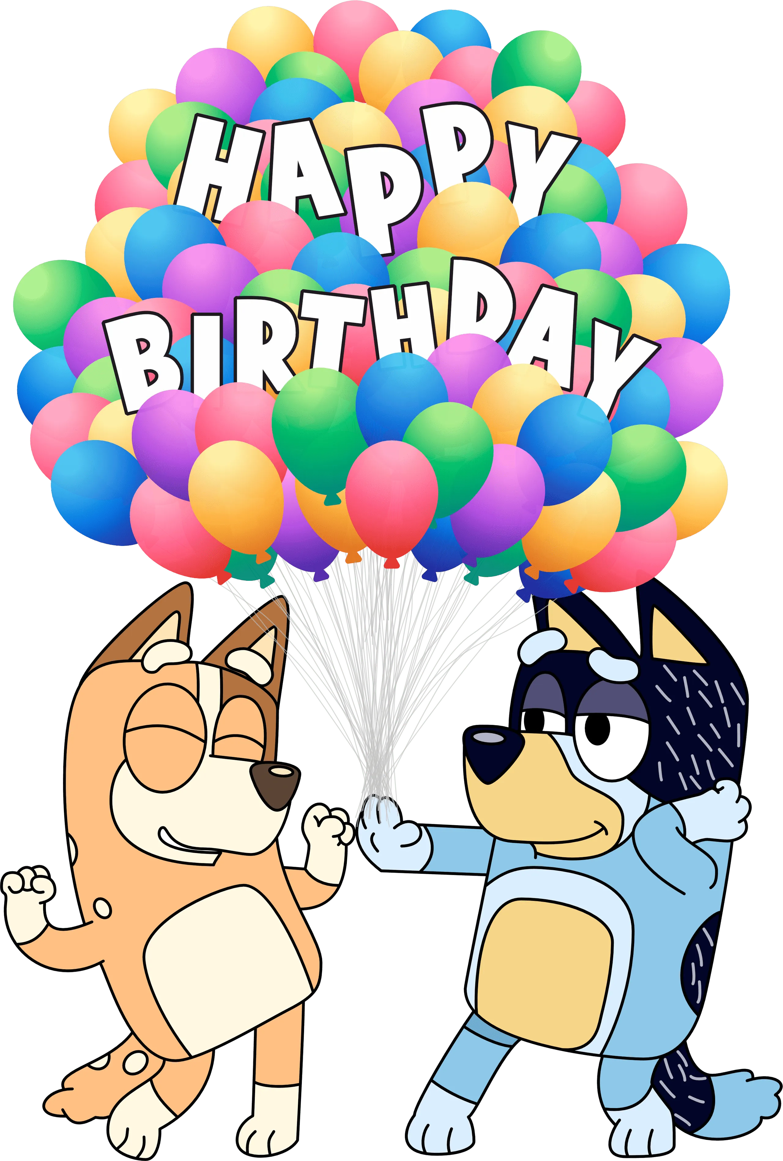 BLUEY HAPPY BIRTHDAY BALLONS V2