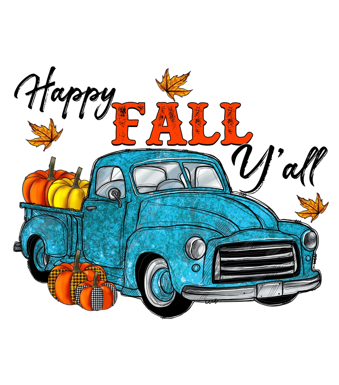 HAPPY FALL TRUCK BLUE
