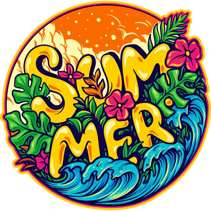 SUMMER WAVES BEACH COLORFUL